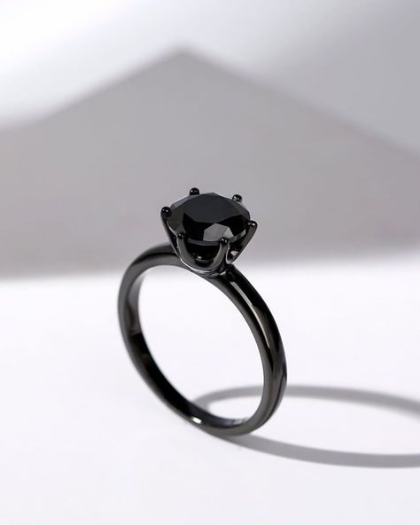 Black Diamond Wedding Rings: 18 Black Diamond Rings & FAQs ❤ black diamond wedding rings in simple design #weddingforward #wedding #bride Black Ring With Diamond, Simple Engagement Rings Black, Black Rings For Women Unique, Black Rings For Women Simple, Simple Black Engagement Rings, Black Diamond Engagement Ring Simple, Engagement Rings Black Stone, Black Wedding Ring For Women, Black Engagement Ring Vintage