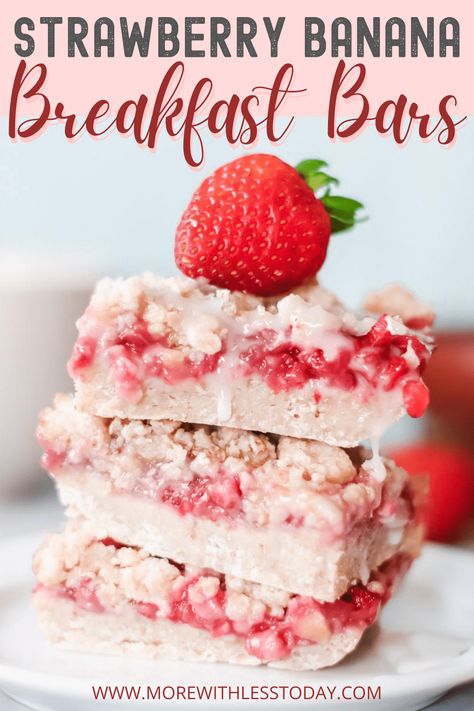 Strawberry Banana Granola Bars, Strawberry Banana Breakfast Cookies, Frozen Strawberry Banana Recipes, Pie, Strawberry Yogurt Granola Bars, Strawberry Banana Oatmeal Bars, Banana Recipes Freezer Friendly, Strawberry Banana Recipes Healthy, Strawberry Banana Scones