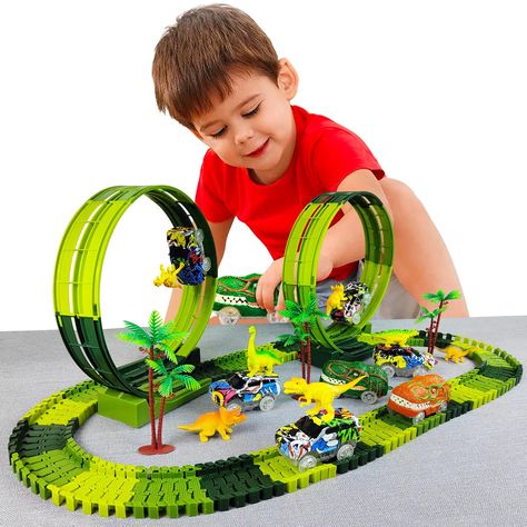 Climbing electric dinosaur car Track Railway Toy Car Set Bend Flexible Race Track Flash -  #Bend #Car #Climbing #Dinosaur #Electric #Flash #Flexible #Race #railway #Set #Toy #Track Pet Magic, Dinosaur Car, Dinosaur Tracks, Monster Car, Track Toy, Animal Magic, Flash Light, Dinosaur Toys, Kid Toys