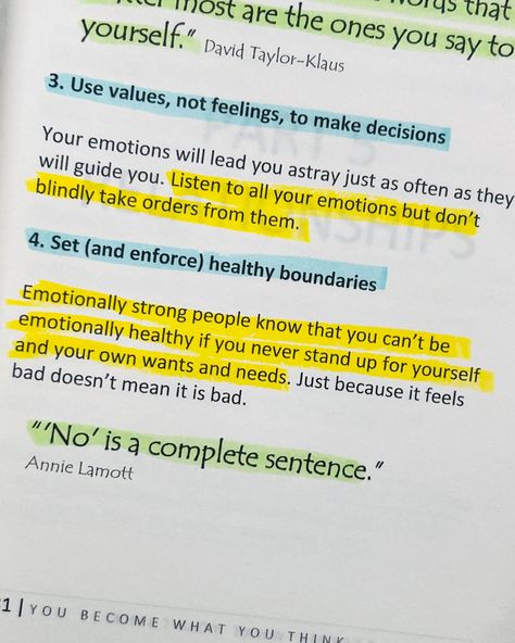 📍4 habits of emotionally strong people.. Slide next for the book name and other insights ✨This book will help you reshape your thinking and destroy your weak mindset. Share it with your friends. Follow @booklyreads for more book insights and self improvement tips. [emotionally strong, habits, weak mindset, mindset, books, readers, Stoicism, personal growth, booklyreads] #mindset #emotionallystrong #thoughts #mind #explore #booklyreads Books That Make You Emotionally Strong, Weak Mindset, Emotionally Strong, Mindset Books, Complete Sentences, Dear Self Quotes, Dear Self, Stand Up For Yourself, Book Names