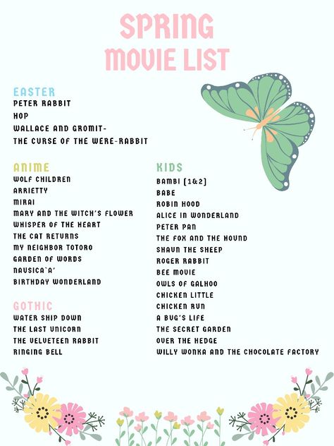 Spring Fun Aesthetic, Spring Movies Aesthetic, Rainy Day Outfit For Spring Aesthetic, Hygge Spring Aesthetic, Things To Do In The Spring, Spring Things To Do, Spring To Do, Spring Bucket List Aesthetic, Spring Movies List