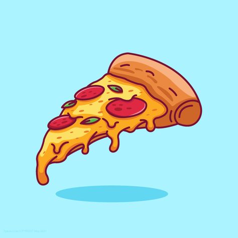 Food Graphic Illustration, Cute Food Illustration, Cartoon Pizza, Food Icon, Pizza Illustration Art, Pizza Art Illustration, Pizza Illustration Design, Pizza Illustration, Pizza Slice Drawing