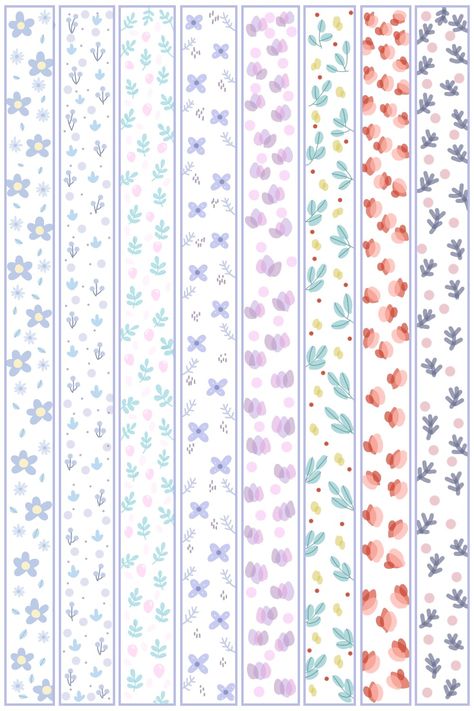 Washi Tape Patterns Free Printable, Washi Tape Designs Printable, Aesthetic Washi Tape Design, Purple Washi Tape Printable, Printable Washi Tape Patterns, Cute Washi Tape Printable, Washi Tape Printable Aesthetic, Purple Journal Stickers, Washi Tapes Aesthetic