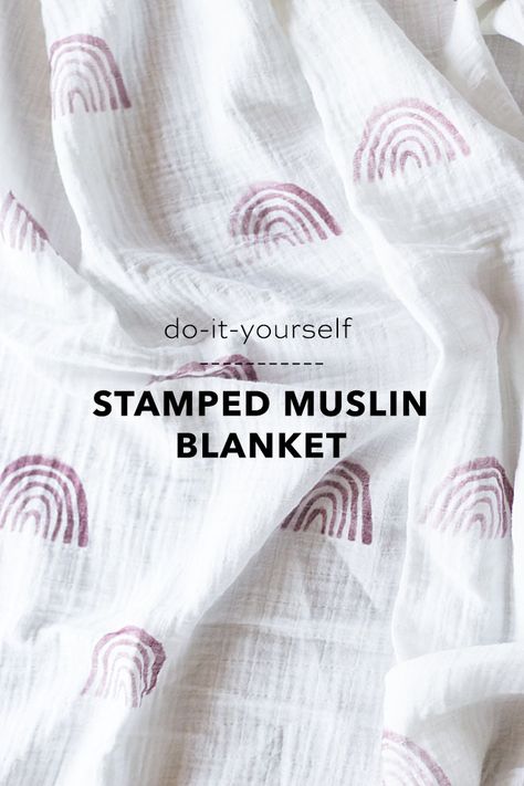 Muslin Fabric Projects, Make A Stamp, Diy Duvet, Gauze Blanket, Cricut Mat, Muslin Blanket, Muslin Baby Blankets, Modern Rainbow, Diy Baby Gifts