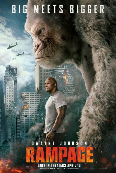 Rampage movie poster #RAMPAGE #movieposters #movietwit #MovieBuff #MovieReview #movietalk #movies #fantasy #action #adventure Rampage Movie, Tam Film, Best Action Movies, Avengers Film, 2018 Movies, Joe Manganiello, Jeffrey Dean Morgan, Dwayne Johnson, Hindi Movies