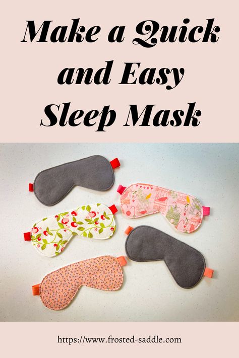 These sleep maska help block out light and keep your eyes from drying out.  Sleep masks make great Christmas gifts. How To Sew An Eye Mask, Eye Mask Sewing Pattern, How To Make Eye Mask, Spa Headband Pattern, Sleep Mask Pattern Free, Sleeping Mask Diy, Diy Sewing Projects Clothes, Eye Mask Diy, Eye Mask Pattern