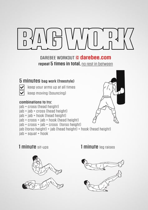 Bag Work Workout Darebee Workout, Punching Bag Workout, Boxer Workout, Heavy Bag Workout, Boxing Workouts, Boxing Training Workout, Bag Workout, Workout Fat Burning, Boxing Drills