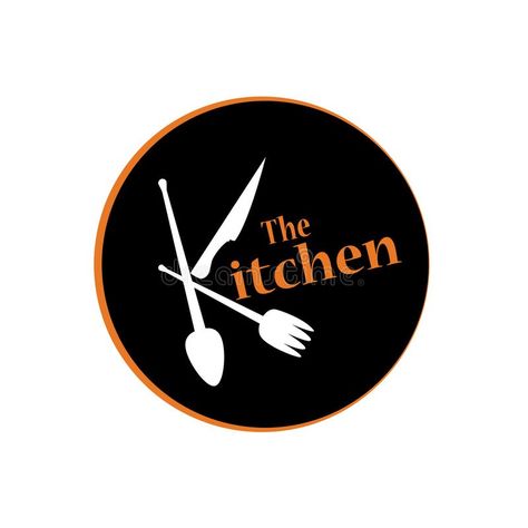 Illustration about The kitchen logo design. Illustration of print, design, cafe - 136433694 Kitchen Logo Ideas, Pub Logo Design Ideas, Logo Design Food Kitchens, Logo Dapur Design, Food Logo Design Inspiration Creative, Resturant Logo Design Ideas, Food Logos Design, Kitchen Logo Design Branding, Food Logo Design Ideas Creative