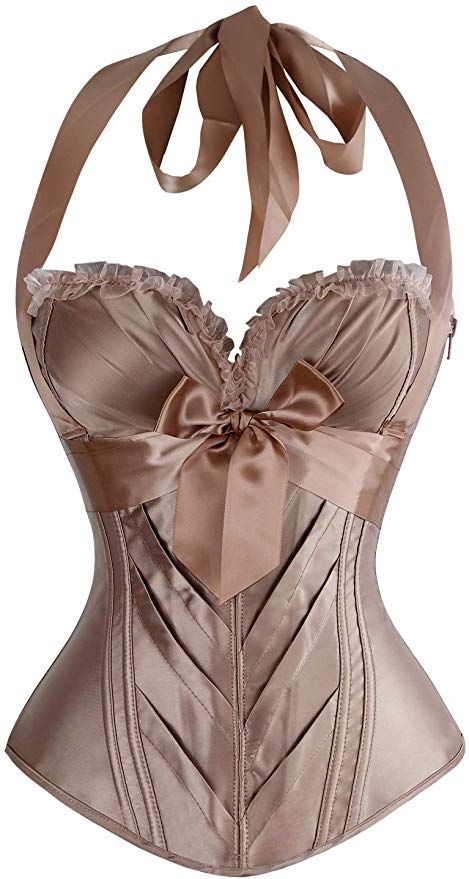 Charmian Women's Burlesque Vintage Satin Halter Boned Zipper Bustier Corset Top at Amazon Women’s Clothing store Burlesque Fashion, Cheap Corset, Burlesque Corset, Victoria Fashion, Corset Outfit, Waist Corset, Boned Corsets, Corset Fashion, Corset Bra