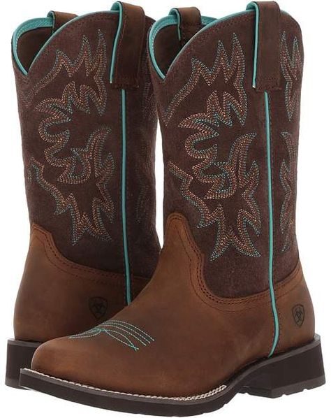 Ariat - Delilah Round Toe Cowboy Boots #ariat #cowgirlboots #affiliate Round Toe Cowboy Boots, Cute Cowgirl Boots, Ariat Boots, Boating Outfit, Rounded Toe Boots, Outfit Winter, White Boots, Comfortable Sandals, Mid Calf Boots