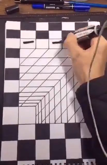 Easy Drawing Optical Illusions, How To Make Optical Illusions, 3 D Illusion Art, How To Draw An Illusion, Imagination Drawing Creative, Imaginative Drawing Ideas, Art Illusions Draw, Cool Optical Illusions To Draw, Optical Illusions Art Drawing Step By Step