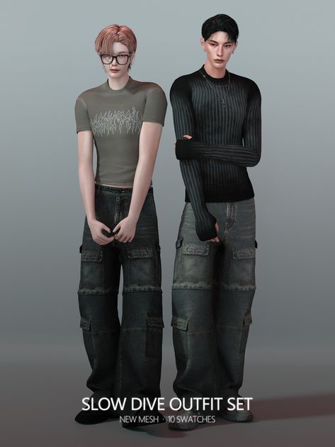 Slow Dive Outfit Set | Patreon Sims 4 Cc Male Outfit Set, Sims 4 Cc Korean Male Clothes, Sim4 Cc Male Clothing, The Sims 4 Men Cc Clothes, Sim4 Male Clothing, Sims 4 Custom Content Clothing Male, Sims Mods Male, Male Outfits Sims 4, Clothes Cc Sims 4 Male