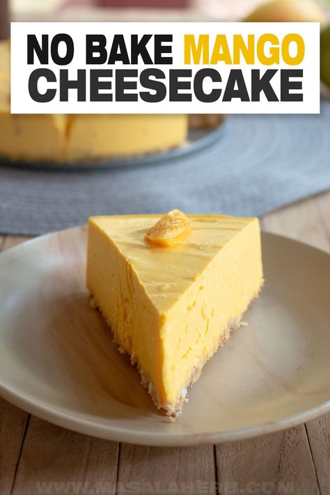 No Bake Mango Cheesecake, Mango Desserts, Mango Pie, Cheesecake No Bake, Mango Dessert Recipes, No Bake Recipe, Delish Desserts, Mango Cheesecake, Mango Dessert