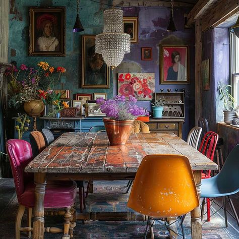 Maximalist Decor Eclectic, Bohemian Witch, Boho Rooms, Eclectic Decorating, Style Tricks, Victorian Wallpaper, Flat Apartment, Lifestyle Ideas, How To Mix