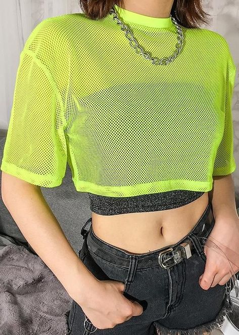 Neon Outfits, Neon Fashion, Crop Top Outfits, Green Outfit, Rave Wear, Mode Inspo, Kpop Outfits, Festival Outfits, Neon Green