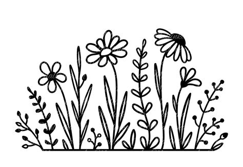 Cross Stitch Patterns Flower Pattern Clipart, Wildflower Embroidery Pattern Free, Cross Stitch Patterns Easy, Daisy Flower Svg, Embroidery Patterns Free Templates, Wild Chamomile, Flower Embroidery Pattern, Wildflower Svg, Flower Pattern Drawing