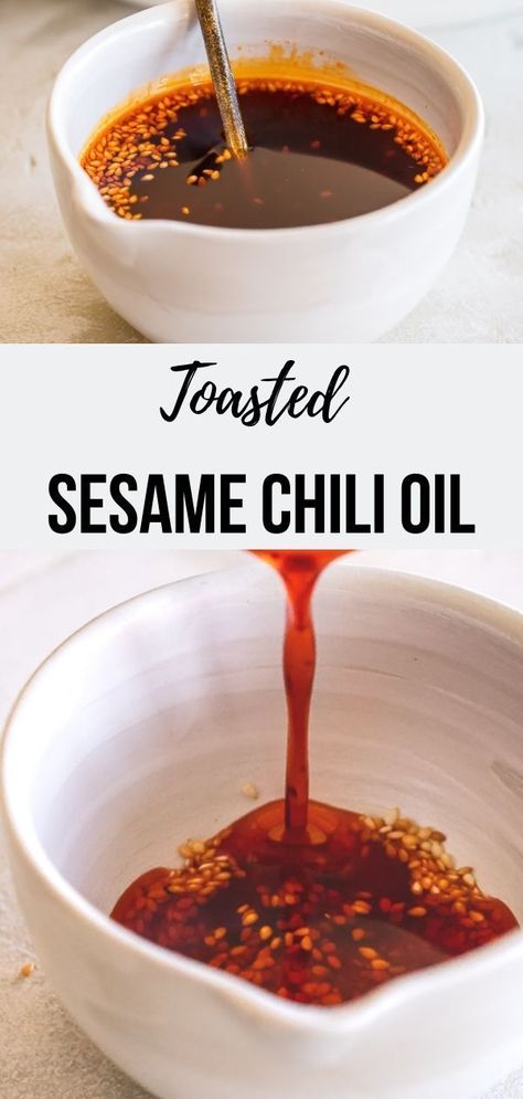 Once you try this Toasted Sesame Chili Oil you’ll always want to keep a batch on hand- use it to add a hint of spice to all kinds of dishes! #asianrecipes #appetizer Sesame Chili Oil, Chili Oil Recipe, New Years Eve Dinner, Five Spice Powder, New Year's Eve Recipes, Cooking Sauces, Chili Garlic Sauce, Homemade Chili, Asian Inspired Recipes