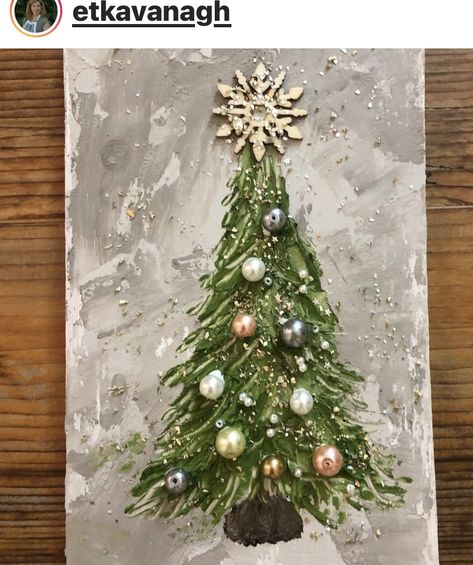 Diy Christmas Canvas Art, Paint Christmas Tree, Diy Christmas Canvas, Christmas Canvas Art, Textured Paint, Christmas Tree Art, Christmas Tree Painting, Christmas Tree Crafts, Christmas Wood Crafts