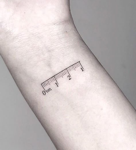 Finger Ruler Tattoo, Needle Tattoo Design, Practical Tattoo, Sewing Tattoo Design, Sewing Tattoo Ideas, Teacher Tattoo Ideas, Kindness Tattoo, Woodworking Tattoo, Ruler Tattoo