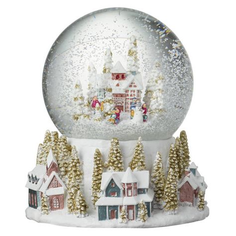 The Seasonal Aisle Snowy Townscape Musical Snow Globe with Snowman | Wayfair.co.uk Snowglobe Christmas, Classic Christmas Songs, Wooden Advent Calendar, Musical Snow Globes, Advent Calenders, Water Globes, Village Scene, Christmas Snow Globes, Heaven Sent