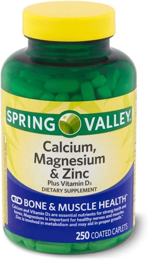 Amazon.com: Spring Valley - Calcium Magnesium and Zinc, Plus Vitamin D3, 250 Coated Caplets : Everything Else Zinc Benefits, Calcium And Vitamin D, Strong Teeth, Natural Face Cleanser, Magnesium Citrate, Vitamin D Supplement, Calcium Supplements, Pinterest Business, Calcium Vitamins