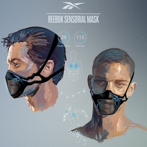 These exclusive Reebok renderings offer a strange glimpse into the future of fitness. Dystopian Setting, Futuristic Mask, Oxygen Mask, Light Therapy Mask, Dystopian Future, Mask Tutorial, Setting Ideas, The New Normal, Light Therapy