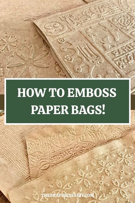 This is such a fun upcycle craft technique! Learn how to emboss brown paper bags to use in your junk journals, art journals, collage work and more. Such an easy DIY Tutorial! Paper Bags Diy, Embossed Paper Art, Brown Paper Bags, Handmade Journals Diy, Diy Step, Paper Bag Crafts, Collage Work, Book Binding Diy, Diy Step By Step