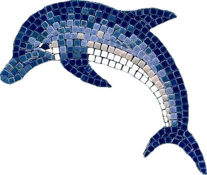 Delfin Mosaik, Dolphin Mosaic, by ALEA-mosaic.com | von Moha… | Flickr Dolphins Mosaic, Funny Medieval, Dolphin Wall Art, Medieval Artwork, High Middle Ages, Mosaic Kits, Mosaic Kit, Glazed Ceramic Tile, Art & Craft Kit