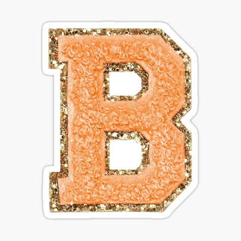 Preppy orange varsity letter B #letter #preppy #sticker #cute #orange Preppy Varsity Letters, Preppy Letters, Preppy Letters Orange, Preppy Letters Hot Pink, Aesthetic Patches, Preppy Letter Stickers Hot Pink, Preppy Orange, Orange Preppy, Stoney Clover Patches Letter