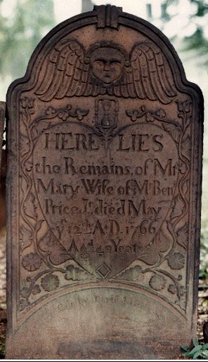 David Jeffries (apprentice of Ebenezer Price), gravestone of Mary Price, 1766, Elizabeth, NJ Old Gravestones, Grave Art, Tomb Stones, Stone Tattoo, Grave Stones, Cemetery Headstones, Halloween Tombstones, Grave Markers, Old Cemeteries