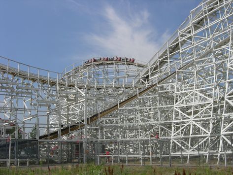 Twister II is a wooden roller coaster located at Elitch Gardens in Denver, Colorado. Elitch Gardens, Getting Taller, Wooden Roller Coaster, Storm Chaser, Get Taller, Wooden Coasters, Denver Colorado, Roller Coaster, Denver