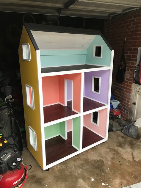 Diy Wood Barbie House, Cube Storage Doll House, Homemade Wooden Doll House, American Doll House, Large Doll House Book Shelf, Kids Doll House Walmart, Kids Doll House, American Girl Dollhouse, American Girl Doll House