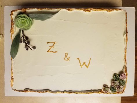 Succulent sheet cake for wedding Diy Wedding Sheet Cake, Flat Sheet Wedding Cake Ideas, Grooms Cake Sheet Cake, Wedding Sheet Cakes With Flowers, Simple Wedding Sheet Cake, Wedding Sheet Cake Ideas Simple, Sheet Cake Wedding Cakes Ideas, Costco Sheet Cake Wedding, Wedding Sheet Cake Designs Simple