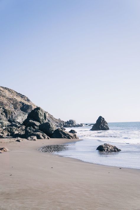 Rocks Tattoo, Wanderer Aesthetic, Wanderers Hub, Landscape For Painting, Beach Reference, Nomad Aesthetic, Beach Collage, Road Trip Aesthetic, Muir Beach