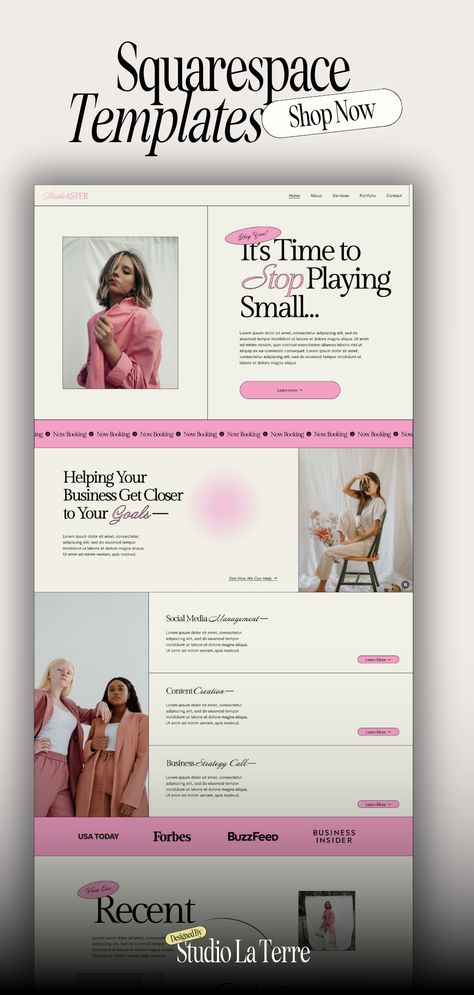 Social Media Design | Media Design Ideas Aesthetic Email Template, Student Portfolio Website, Aesthetic Portfolio Website, Creative Design Website, Pink Website Aesthetic, Pink Portfolio Design, Blog Inspo Website, Creative Portfolio Website Design Inspiration, Social Media Marketing Website