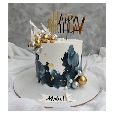 Eggless Double Truffle 💫 for a Husband where there are Faux Rounds and 24K Gold, Potato Strach Paper & everything on a Whipped Cream Men’s Round Birthday Cake, Birthday Cake For Papa, Abstract Cake, Cake For Husband, Whipped Cream, Truffles, Potato, Birthday Cake, Cream