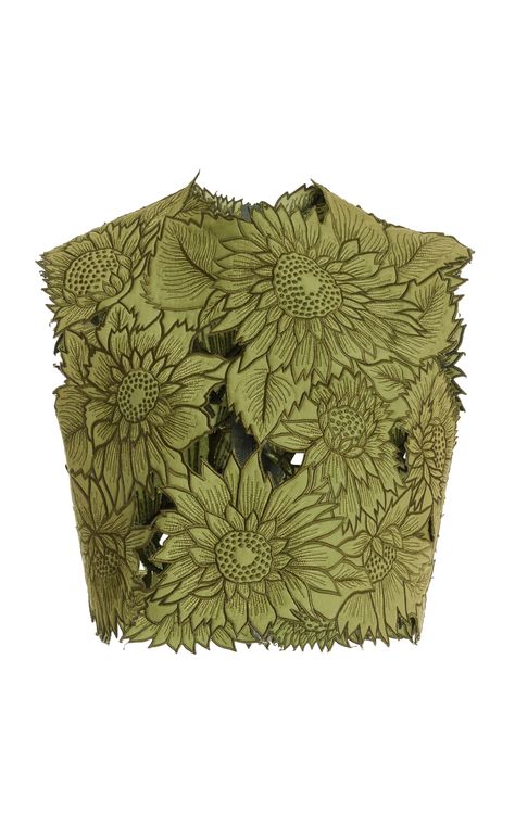 Sunflower Quilted Top By Oscar De La Renta | Moda Operandi Bakra Eid, Lace Fancy, Sunflower Quilts, Quilted Top, Fairy Clothes, 3d Fashion, Buzz Lightyear, Mode Inspiration, Fancy Dresses