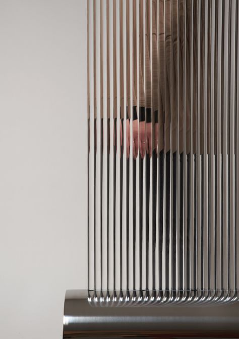 Jihye Kang creates refractive furniture from rows of acrylic rods Furniture Acrylic, Reflection And Refraction, Acrylic Rod, Material Board, Hotel Interior Design, Clinic Design, Metal Pipe, Sense Of Place, Acrylic Designs