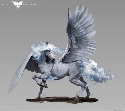 ArtStation - Cloudburst Pegasus - Ashes of Creation Dnd Pegasus, Ashes Of Creation, Pegasus Concept Art, Pegasus Reference, Hoo Fanart, Pegasus Art, Worlds End, Divine Art, Horse Reference