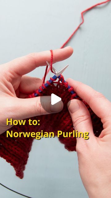 Heidi Gustad 🧶 knitting & yarn crafts on Instagram: "Here’s how to work a Norwegian purl stitch for easier continental style knitting. With this purling method, the working yarn says tensioned (held) at the back of your knitting at all times. For many knitters, always holding the yarn at the back helps with tension issues, as well as feeling a little more comfortable.  . Have you ever encountered this style of purling before? If you’ve tried it, have you found it helps with your purl tension and knitting speed? I’m curious. . For a written tutorial, visit handsoccupied-dot-com. For video, you guessed it, You2be. Both of these platforms allow for longer, more in-depth versions of this tutorial, including full transcripts, alt text & the ability to pause, slow down or speed up at will. (Lik How To Hold Yarn When Knitting, Norwegian Purl Stitch, Continental Knitting Tutorial, Norwegian Purl, Continental Knitting, Knitting Basket, Norwegian Knitting, Norwegian Style, Knitting Basics