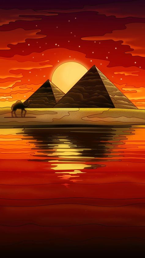 Pyramids Egypt, Zine Design, New Retro Wave, Egyptian Pyramids, Book Illustration Art, Superhero Wallpaper, Dark Art Drawings, Small Canvas Art, Sunset Wallpaper