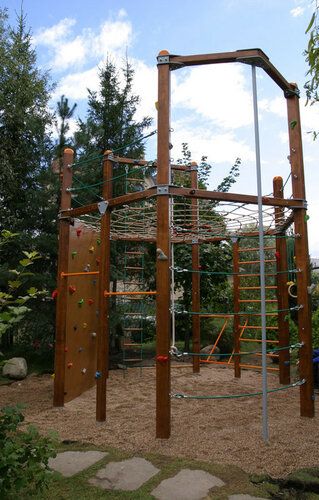 Wood Playground, Backyard Jungle Gym, Backyard Gym, Kids Backyard Playground, Play Area Backyard, Tree House Plans, Backyard Kids Play Area, Backyard Playhouse, Diy Playground