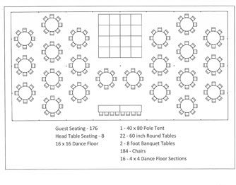 wedding table layout 200 | 40x40 Pole Tent - Wedding for 80 Guests Wedding Table Layouts Floor Plans, Wedding Tent Layout, Wedding Reception Seating Arrangement, Reception Table Layout, Wedding Reception Tables Layout, Seating Chart Wedding Template, Event Seating Chart, Wedding Seating Plan Template, Wedding Floor Plan