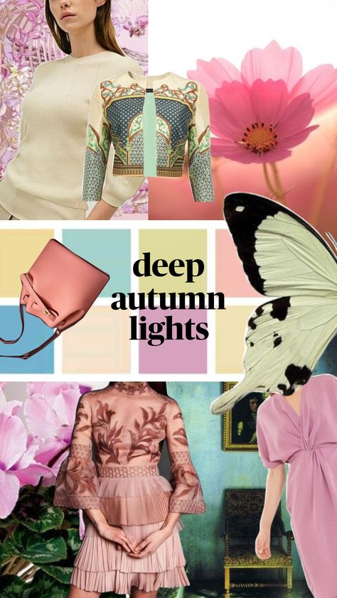 deep autumn lights Deep Autumn Light Colors, Deep Autumn Spring Colors, Soft Classic Kibbe Dark Autumn, Dark Autumn Romantic Kibbe, Deep Autumn Celebrities, Deep Autumn Outfits, Romantic Clothing Style, Soft Classic Kibbe, Soft Autumn Deep