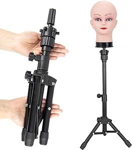 MINI Wig Stand Tripod, 25 Inch Adjustable Mannequin Head Stand, Wig Head Stand for Training Heads And Canvas Block Head (Mannequin Head Not Included) Wig Head Stand, Brazil Beauty, Adjustable Mannequin, Mannequin Head Stand, Head Mannequin, Wig Head, Block Head, Head Stand, Wig Stand