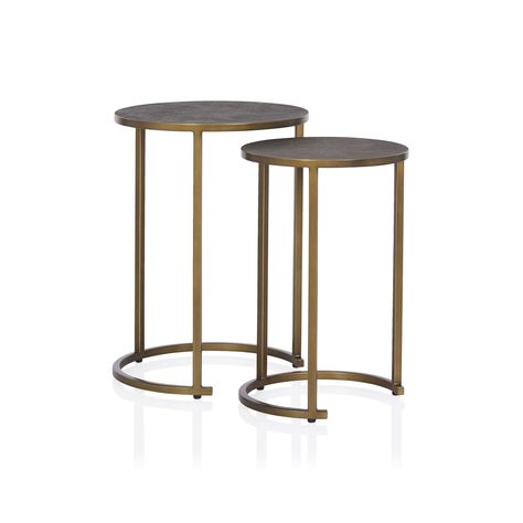 Knox Round Nesting Side Tables (set of 2) Console Bench, Metal Nesting Tables, Bronze Side Table, Round Nesting Coffee Tables, Side Table Round, Metal Accent Table, White Marble Table, Multipurpose Table, Bench Chair