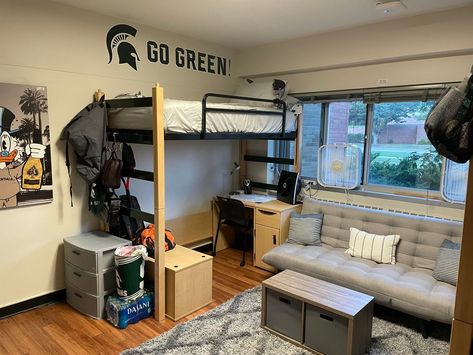 Michigan State University Dorm, Dorm Planning, College Dorm Room Inspiration, Dream Dorm Room, University Dorm, University Dorms, Dream Dorm, College Dorm Room Decor, Dorm Room Inspiration