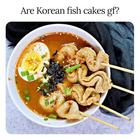 Korean fish cakes (aka eomuk) are a popular snack in Korea. They're also included in dishes like tteokbokki and eomuk guk. But are they gluten free? Find out at the link in our bio. Gluten Free Tteokbokki, Gluten Free Korean Food, Gluten Free Korean Pancake, Gluten Free Japan, Gluten Free Goldfish, Korean Fish Cake, Gluten Free Halla Bread, Gluten Free Substitutes, Korean Kitchen