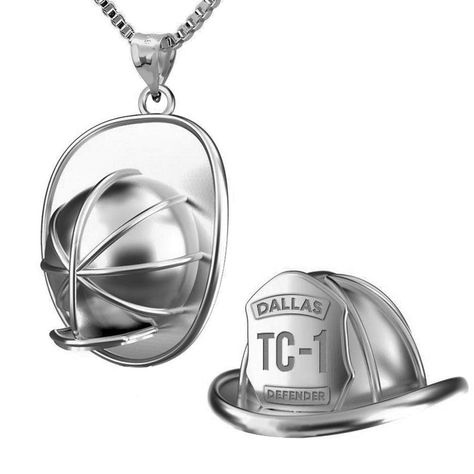 3D Firefighter Helmet with Badge Number and Department in Solid Sterling Silver, Solid 14k Gold, or Stainless Steel** You can get additional details at the image link. (This is an affiliate link) #necklacesjewelry Firefighter Jewelry, Race Medal, Steel Detail, Firefighter Gifts, Pendant Bails, Broken Chain, Coin Pendant, Jewelry Gift Box, Metal Stamping