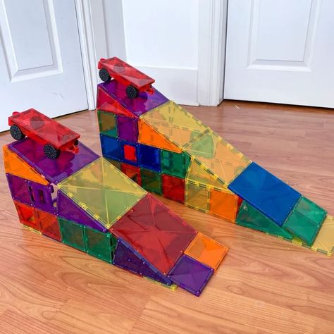 25 Magnetic Tile Activities - HAPPY TODDLER PLAYTIME Magnatiles Ideas, Toddler Math, Fun Stem Activities, Easy Stem, Magna Tiles, Tiles Ideas, Stem Activity, Magnetic Tiles, Easy Activities